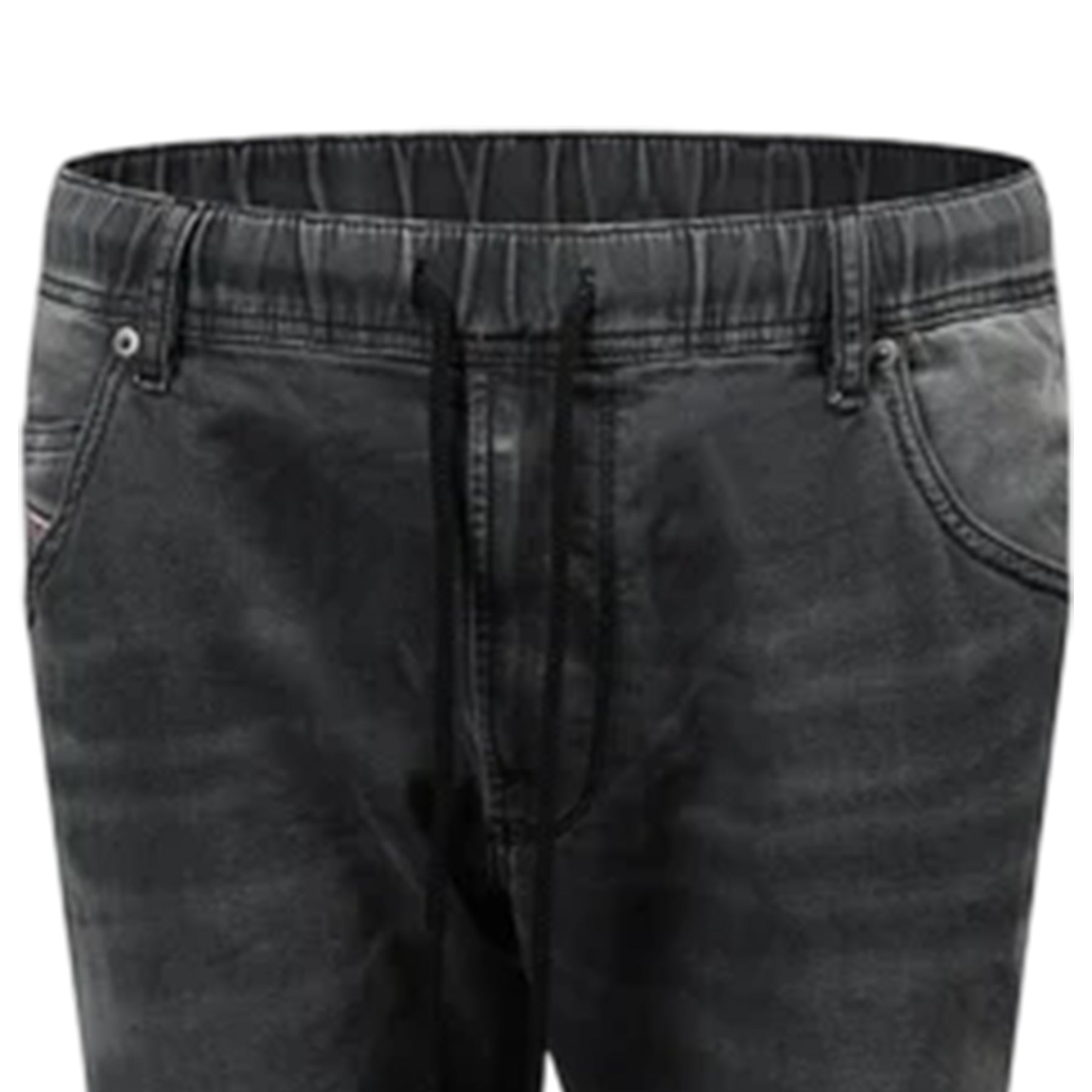 Black-Grey - Back - Diesel Mens Krooley-Ne Sweat Denim Tapered Jeans