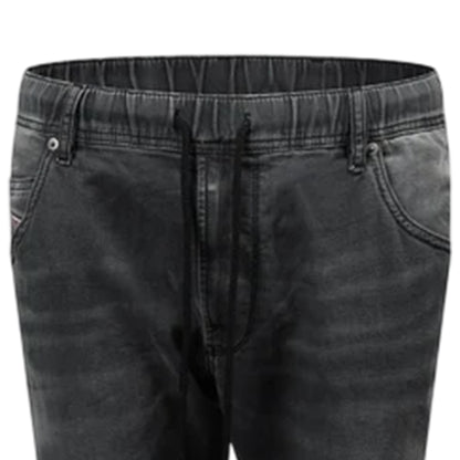 Black-Grey - Back - Diesel Mens Krooley-Ne Sweat Denim Tapered Jeans