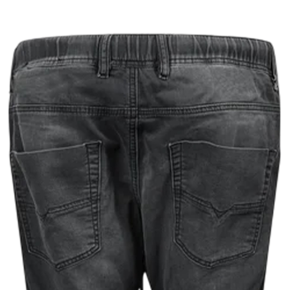 Black-Grey - Side - Diesel Mens Krooley-Ne Sweat Denim Tapered Jeans