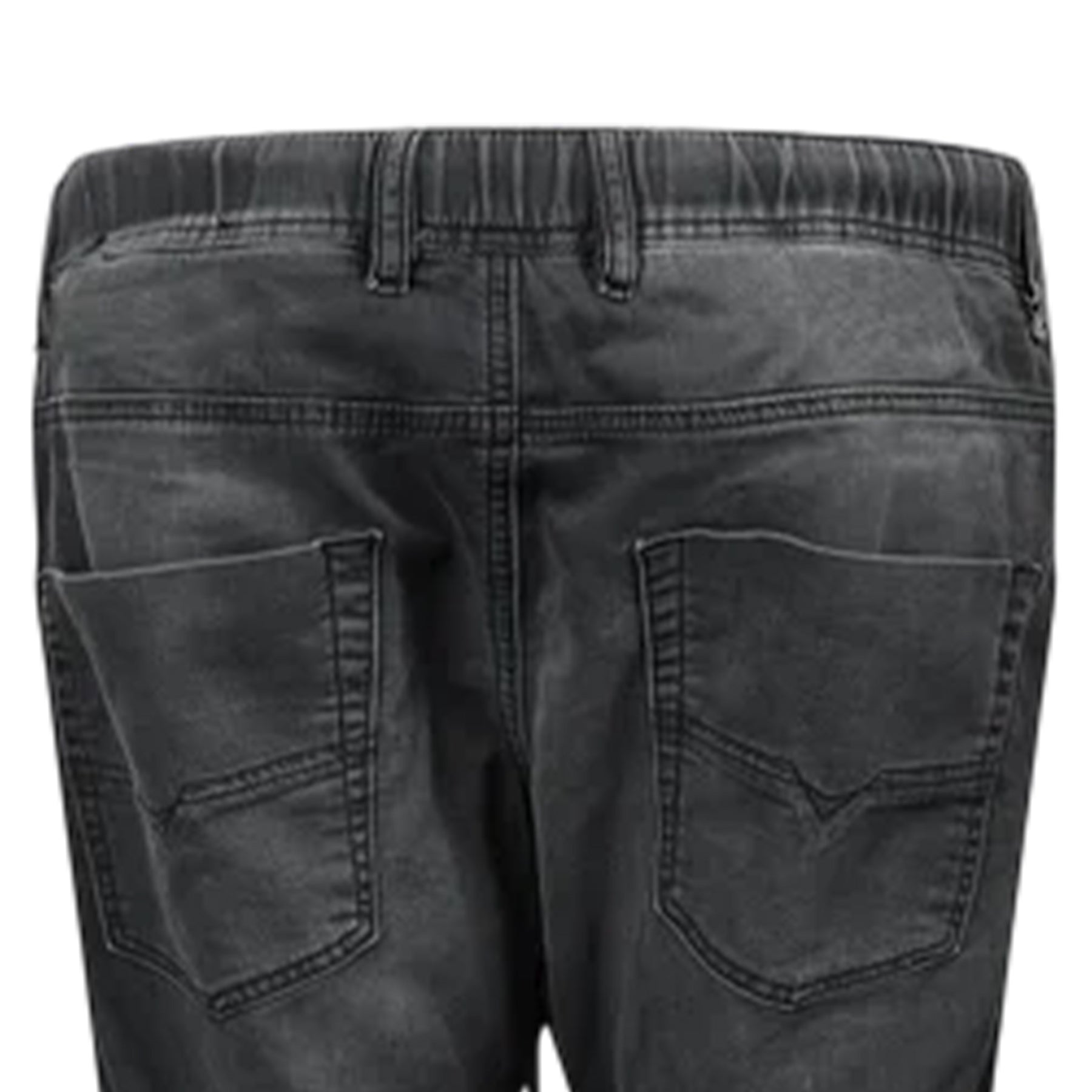 Black-Grey - Side - Diesel Mens Krooley-Ne Sweat Denim Tapered Jeans