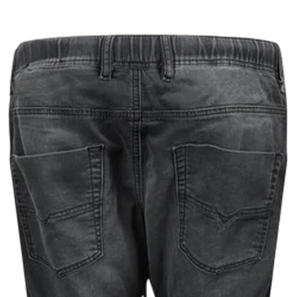Black-Grey - Side - Diesel Mens Krooley-Ne Sweat Denim Tapered Jeans