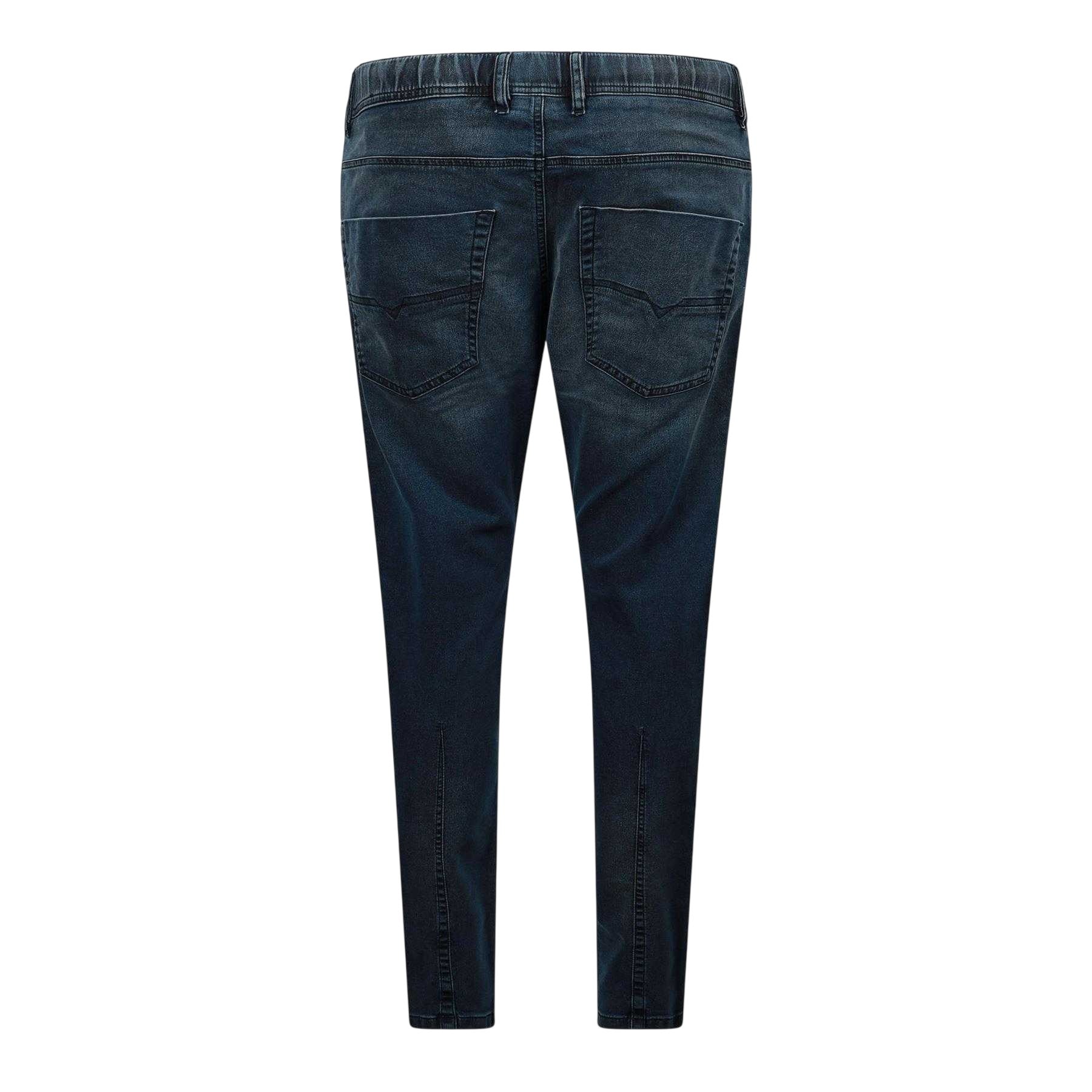 Blue Denim - Back - Diesel Mens Krooley-Ne Sweat Denim Tapered Jeans