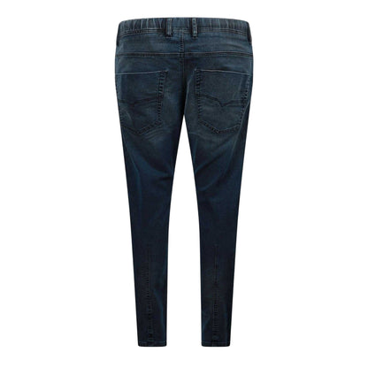 Blue Denim - Back - Diesel Mens Krooley-Ne Sweat Denim Tapered Jeans