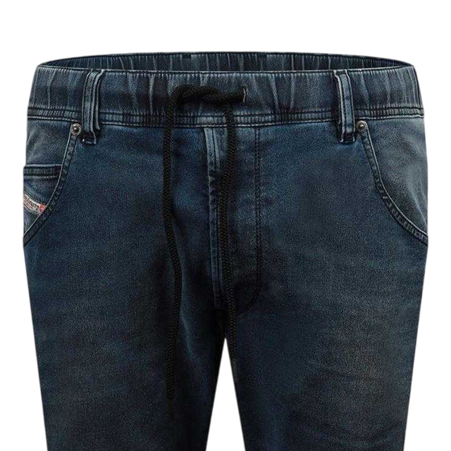 Blue Denim - Side - Diesel Mens Krooley-Ne Sweat Denim Tapered Jeans