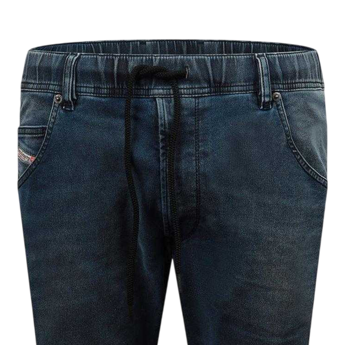 Blue Denim - Side - Diesel Mens Krooley-Ne Sweat Denim Tapered Jeans
