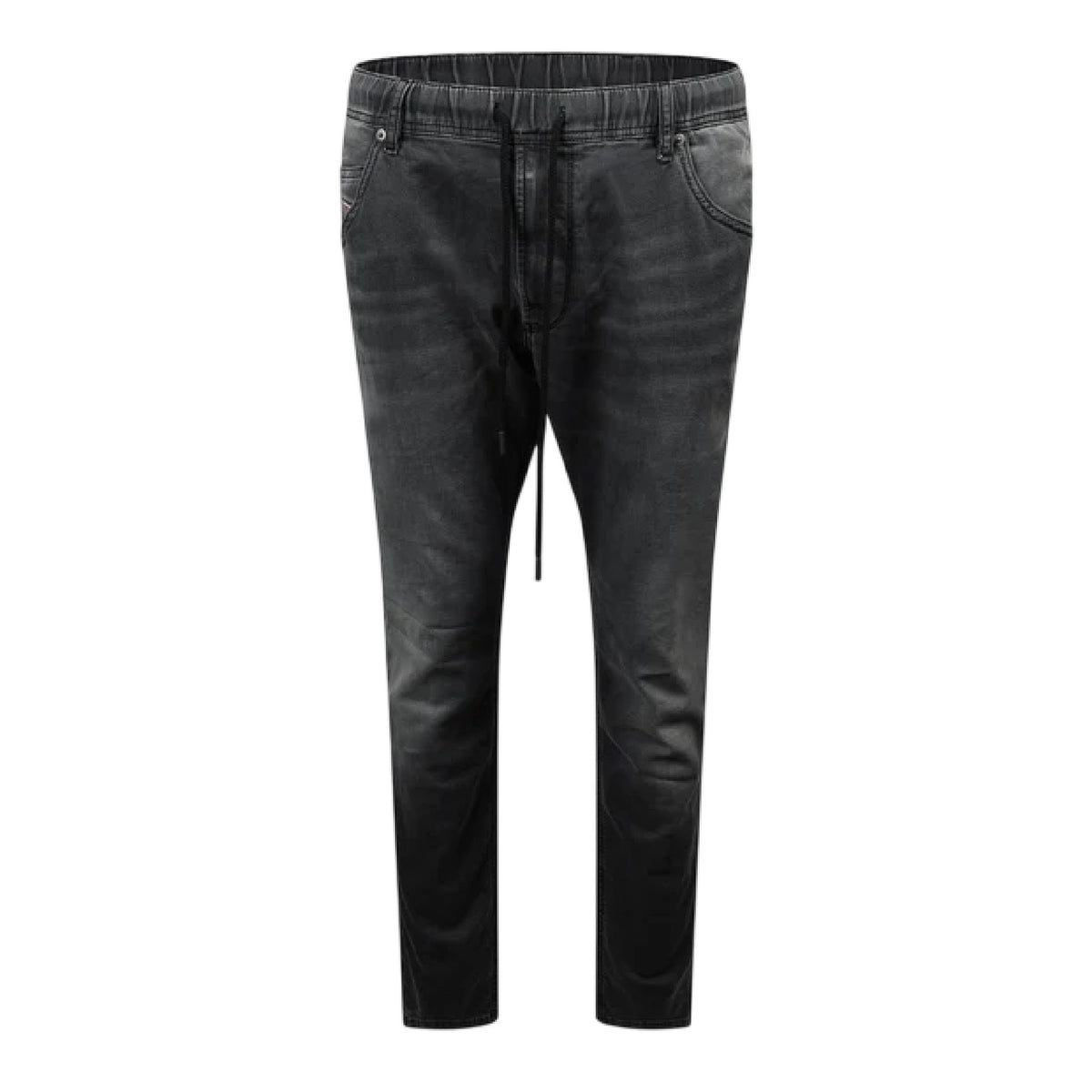 Black-Grey - Front - Diesel Mens Krooley-Ne Sweat Denim Tapered Jeans