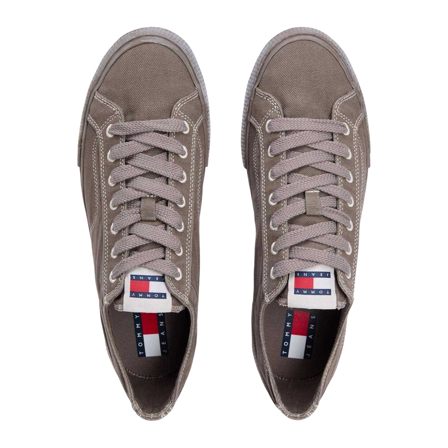 Dusty Brown - Side - Tommy Jeans Mens Court Trainers