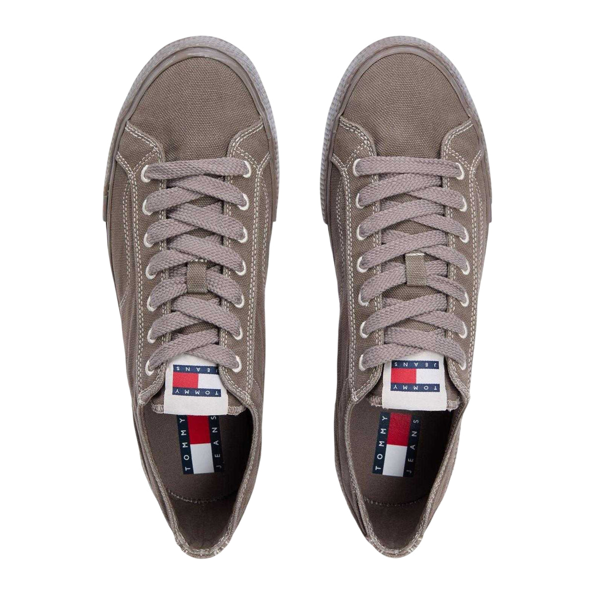 Dusty Brown - Side - Tommy Jeans Mens Court Trainers