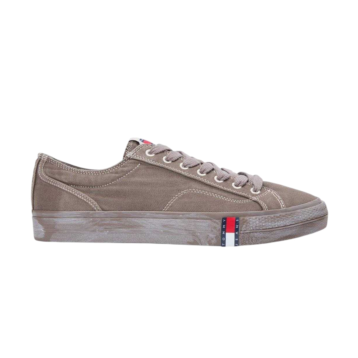 Dusty Brown - Front - Tommy Jeans Mens Court Trainers