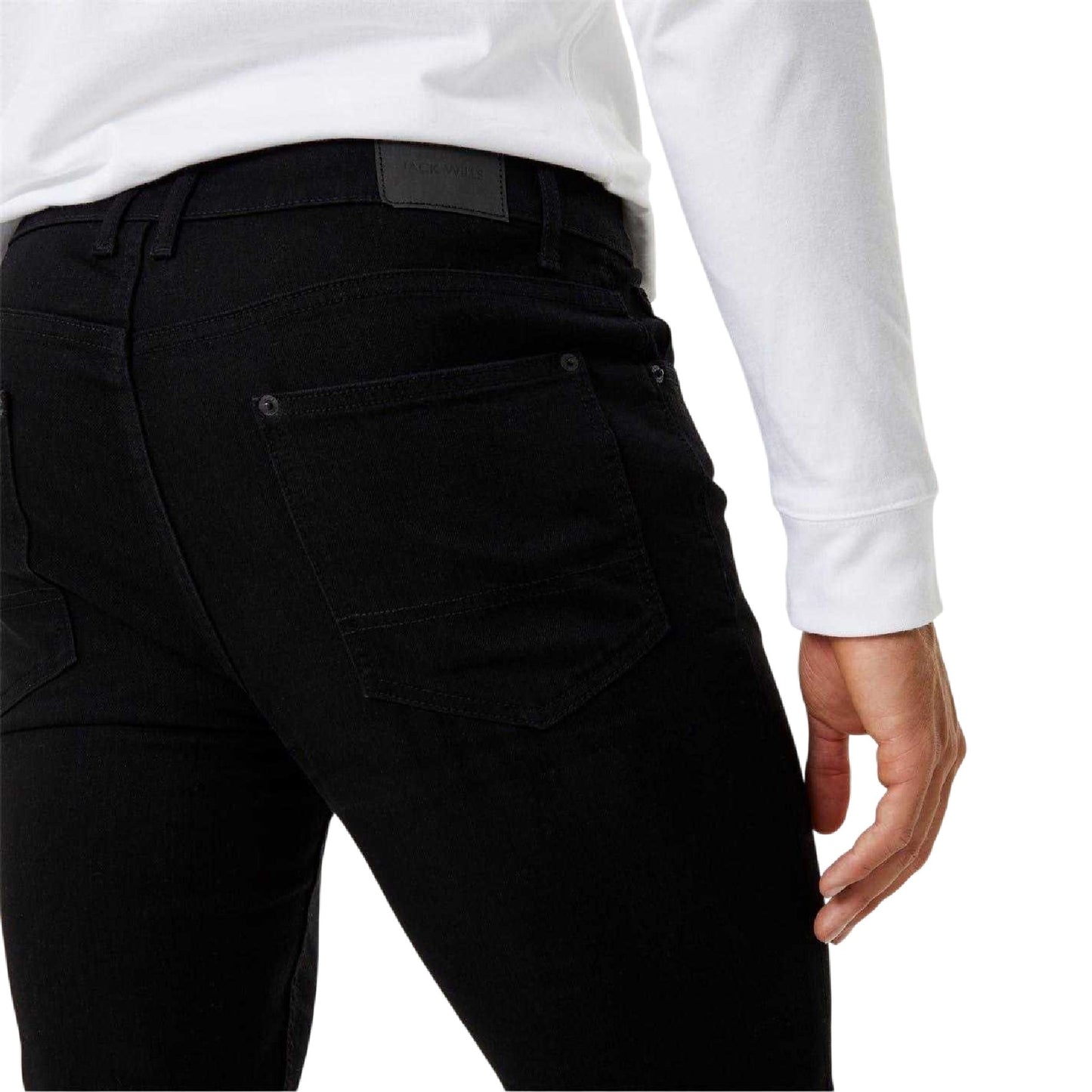 Black - Side - Jack Wills Mens Denim Plain Slim Jeans