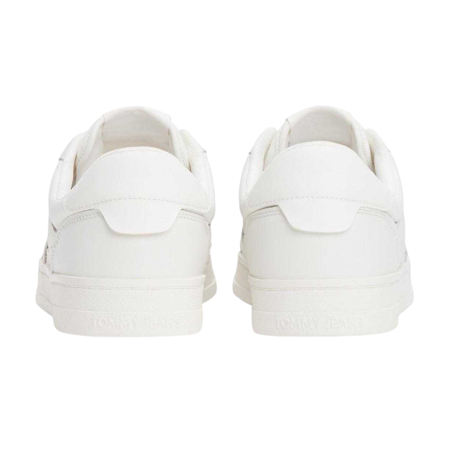 Ecru - Back - Tommy Jeans Mens Greenwich Leather Flat Trainers