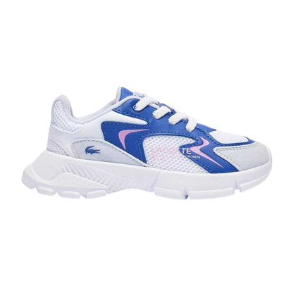 Light Blue - Front - Lacoste Childrens-Kids L003 Neo Suede Chunky Flat Trainers