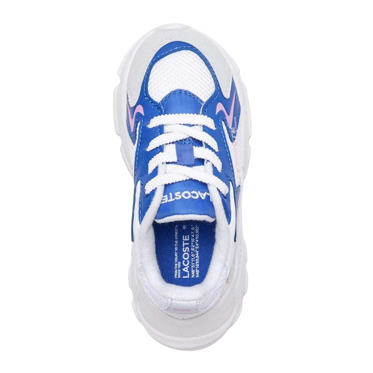 Light Blue - Side - Lacoste Childrens-Kids L003 Neo Suede Chunky Flat Trainers