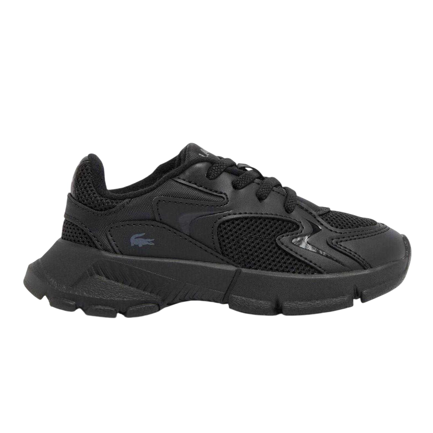 Black - Front - Lacoste Childrens-Kids L003 Neo Suede Chunky Flat Trainers