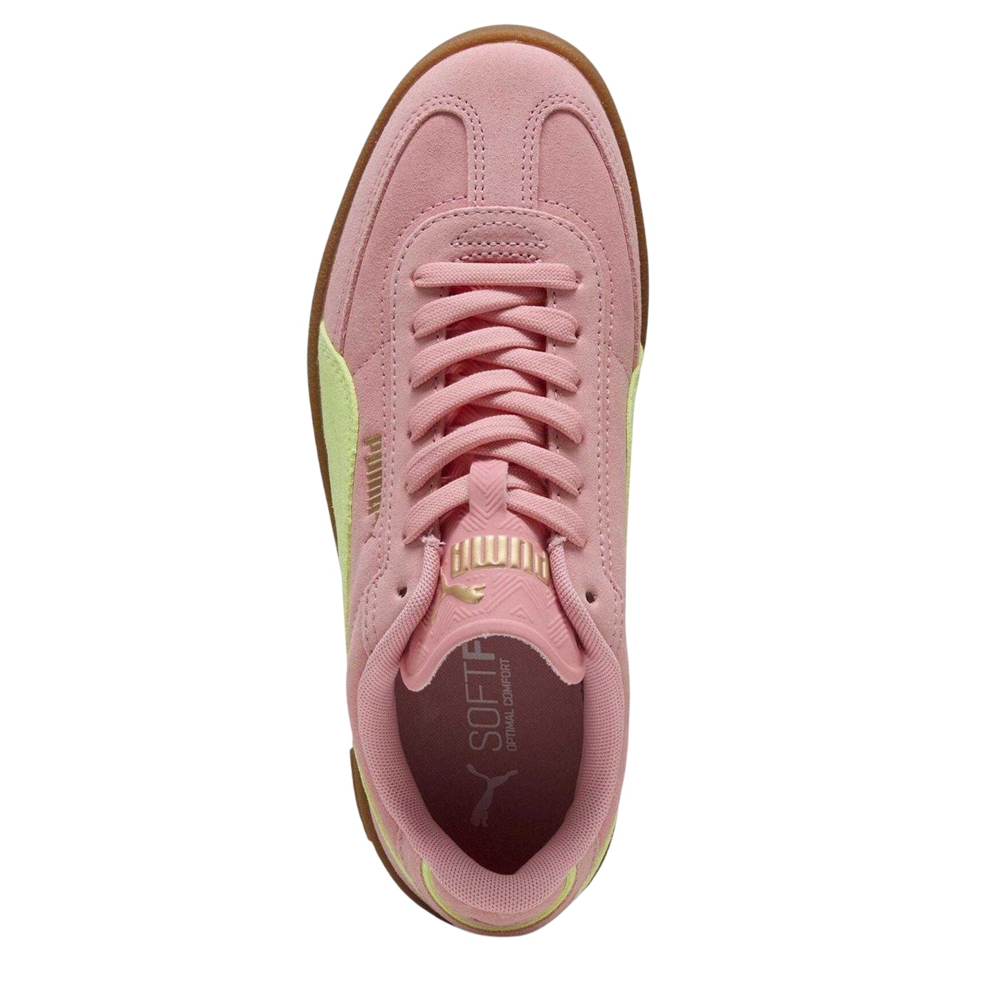 Pink-Yellow - Lifestyle - Puma Mens Club Suede Flat Trainers