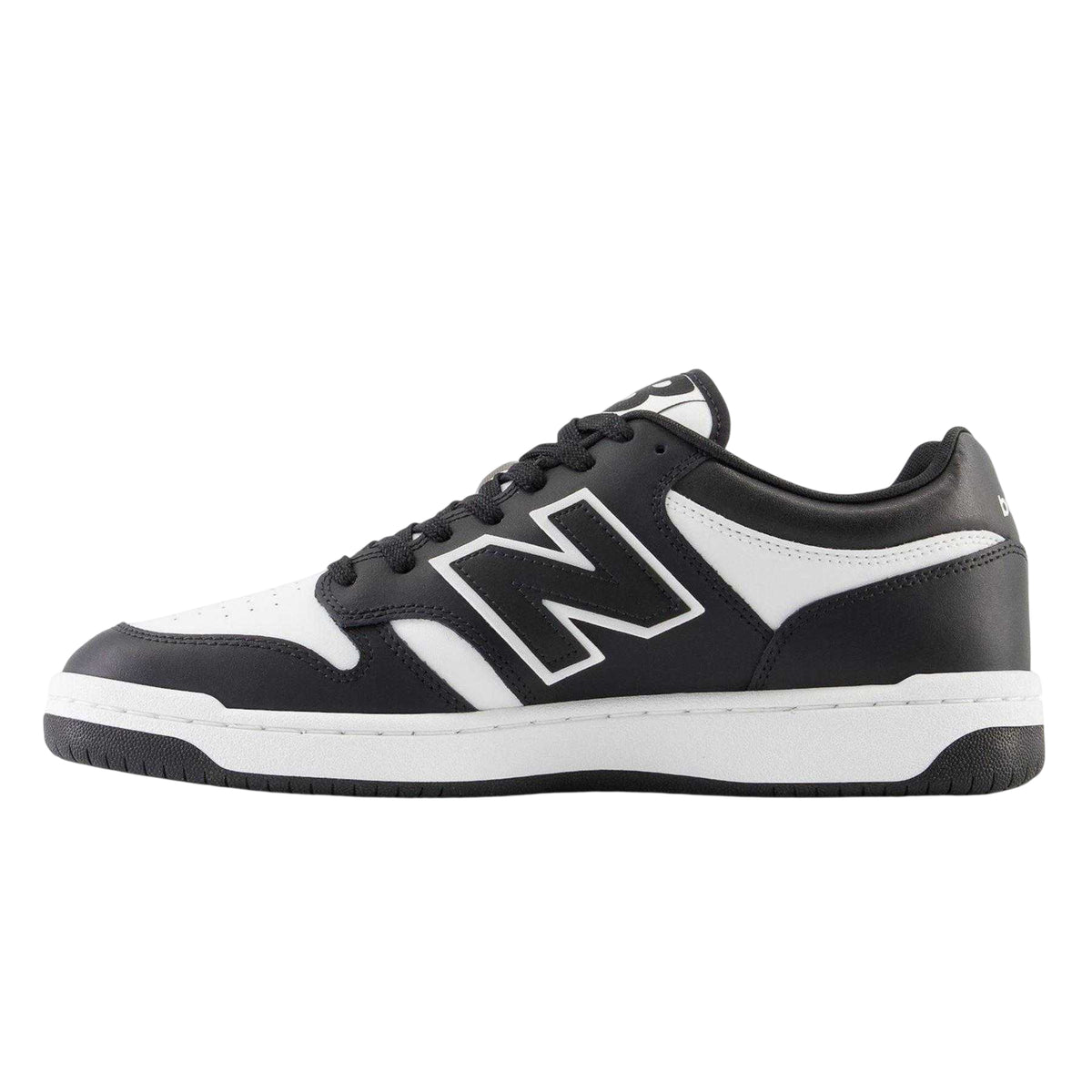 Black-White - Side - New Balance Mens 480 Leather Trainers