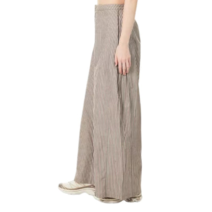 Beige - Side - Couture Club Womens-Ladies Multi Stripe Trousers