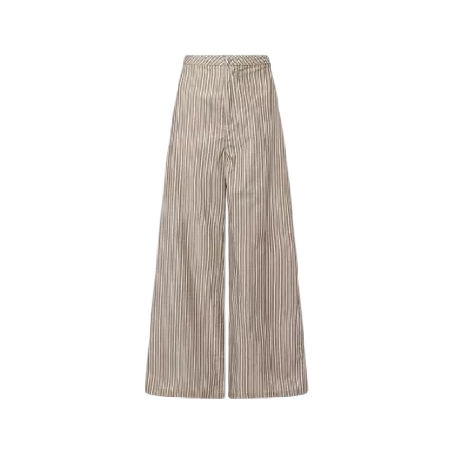 Beige - Front - Couture Club Womens-Ladies Multi Stripe Trousers