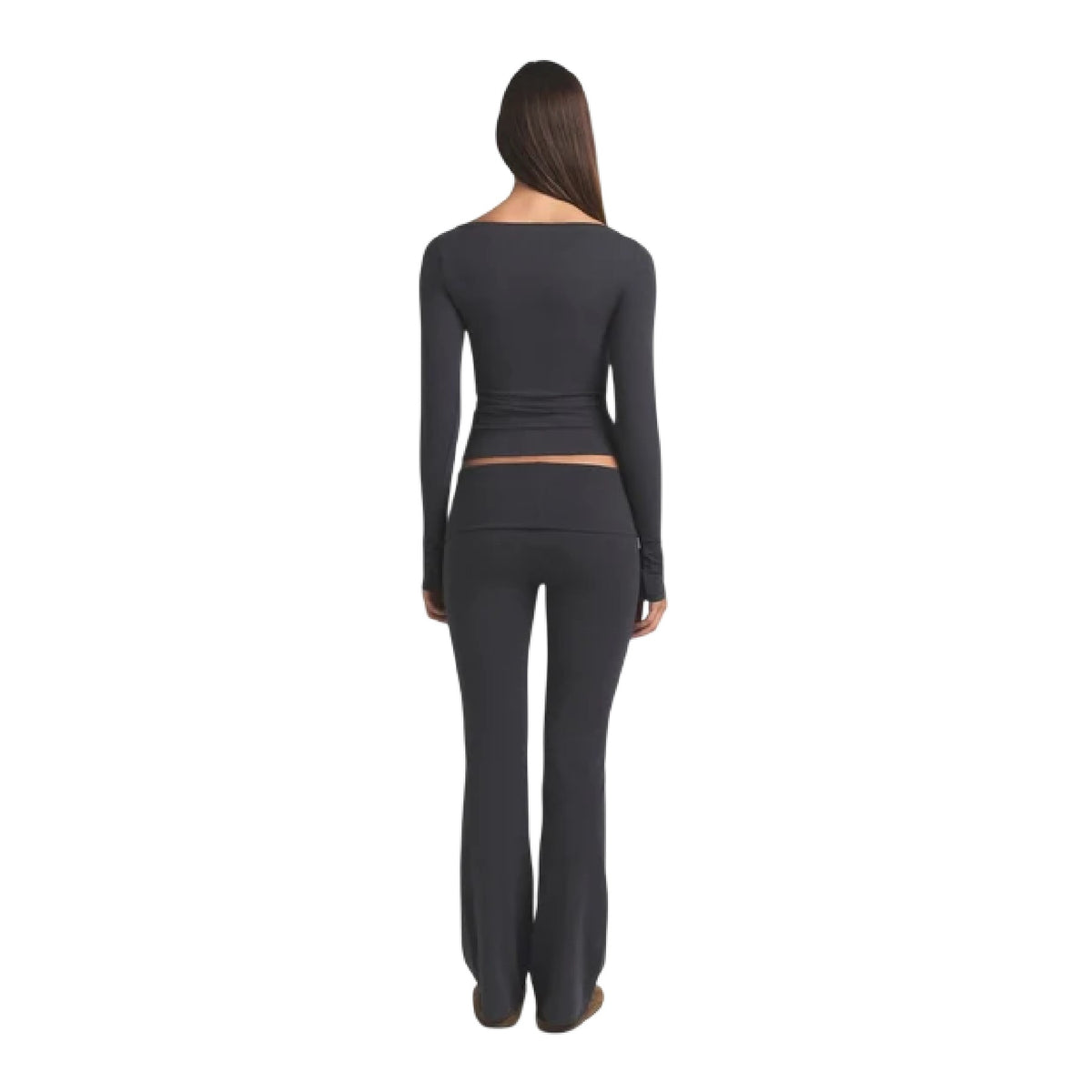Ash - Back - Skims Womens-Ladies Cotton Jersey Foldover Trousers