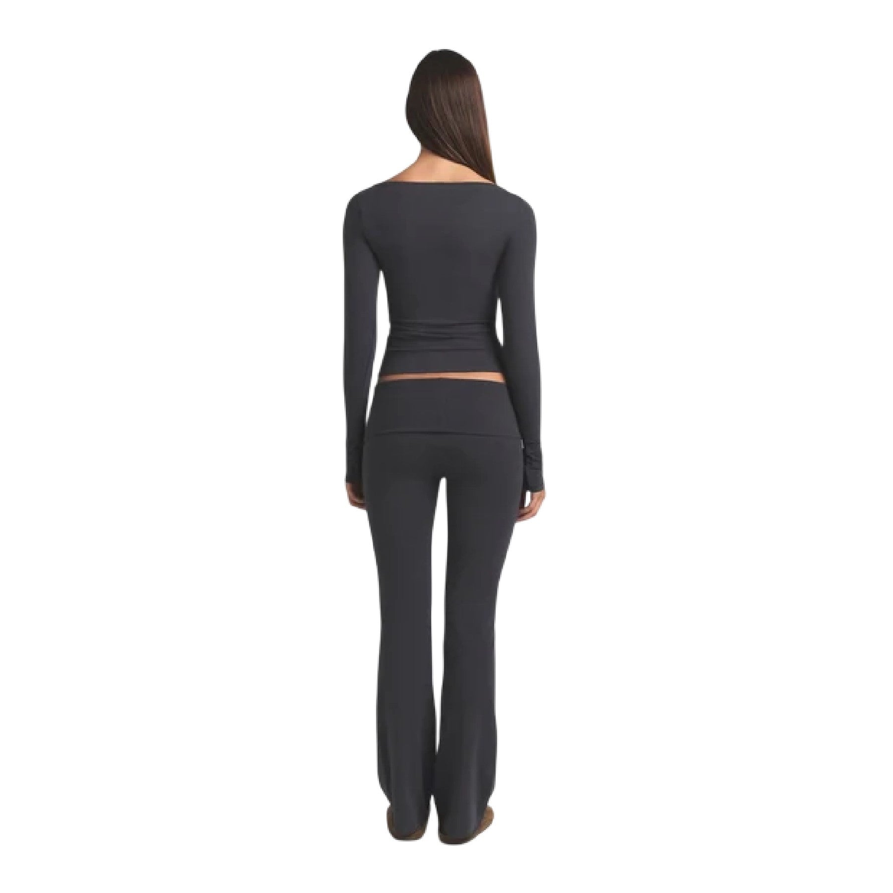 Ash - Back - Skims Womens-Ladies Cotton Jersey Foldover Trousers
