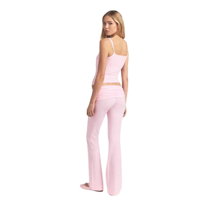 Cherry Blossom - Back - Skims Womens-Ladies Cotton Jersey Foldover Trousers