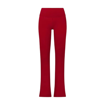 Brick - Front - Skims Womens-Ladies Cotton Jersey Foldover Trousers