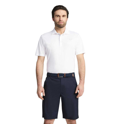 White - Side - Puma Mens Pure 2.0 Embroidered Logo Long-Sleeved Polo Shirt