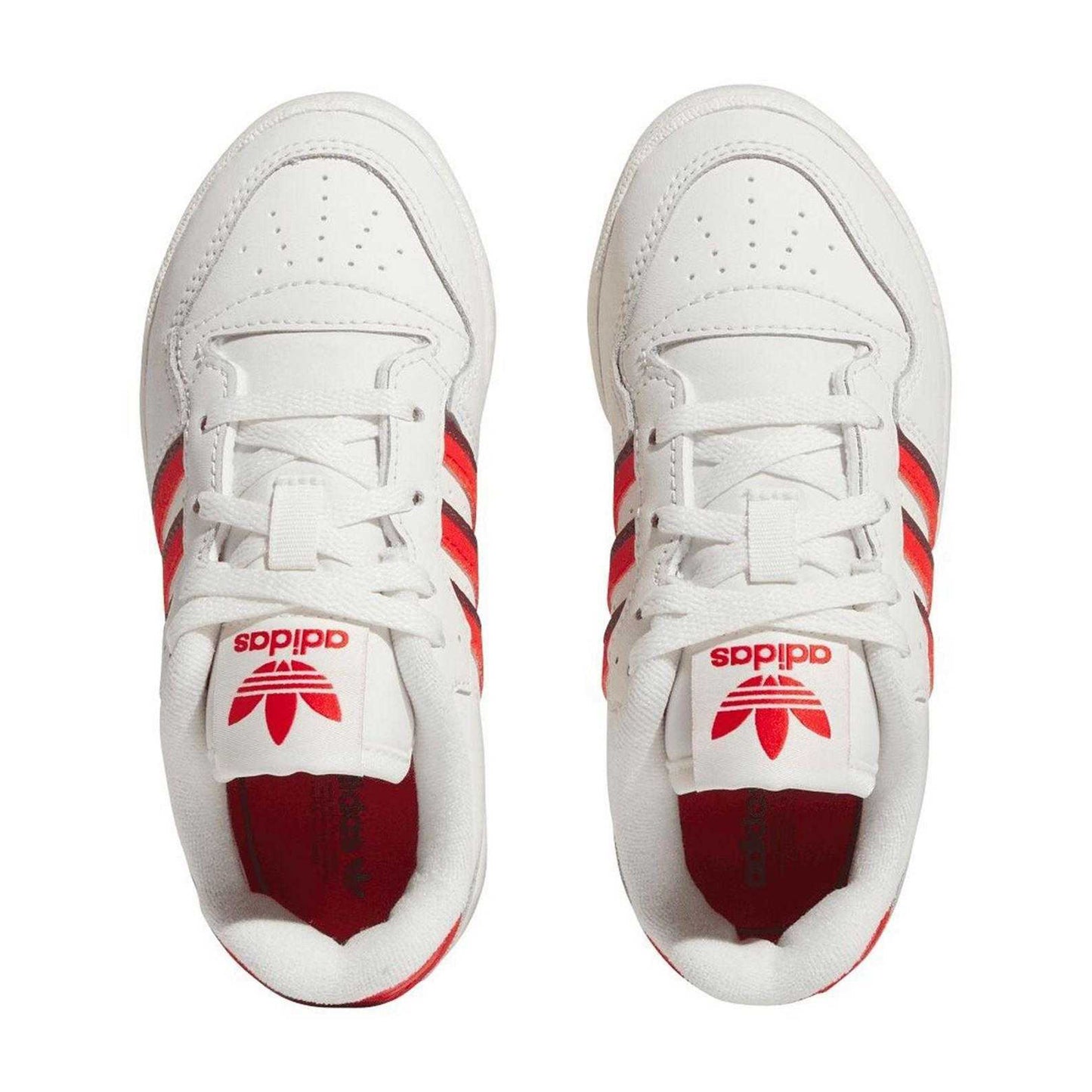 White - Side - Adidas Childrens-Kids Originals Rivalry Leather Trainers