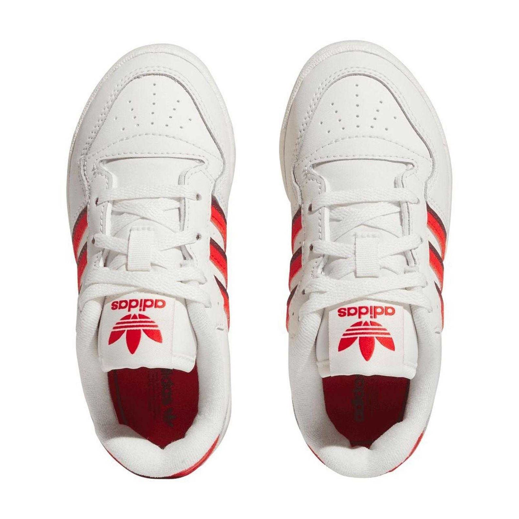White - Side - Adidas Childrens-Kids Originals Rivalry Leather Trainers