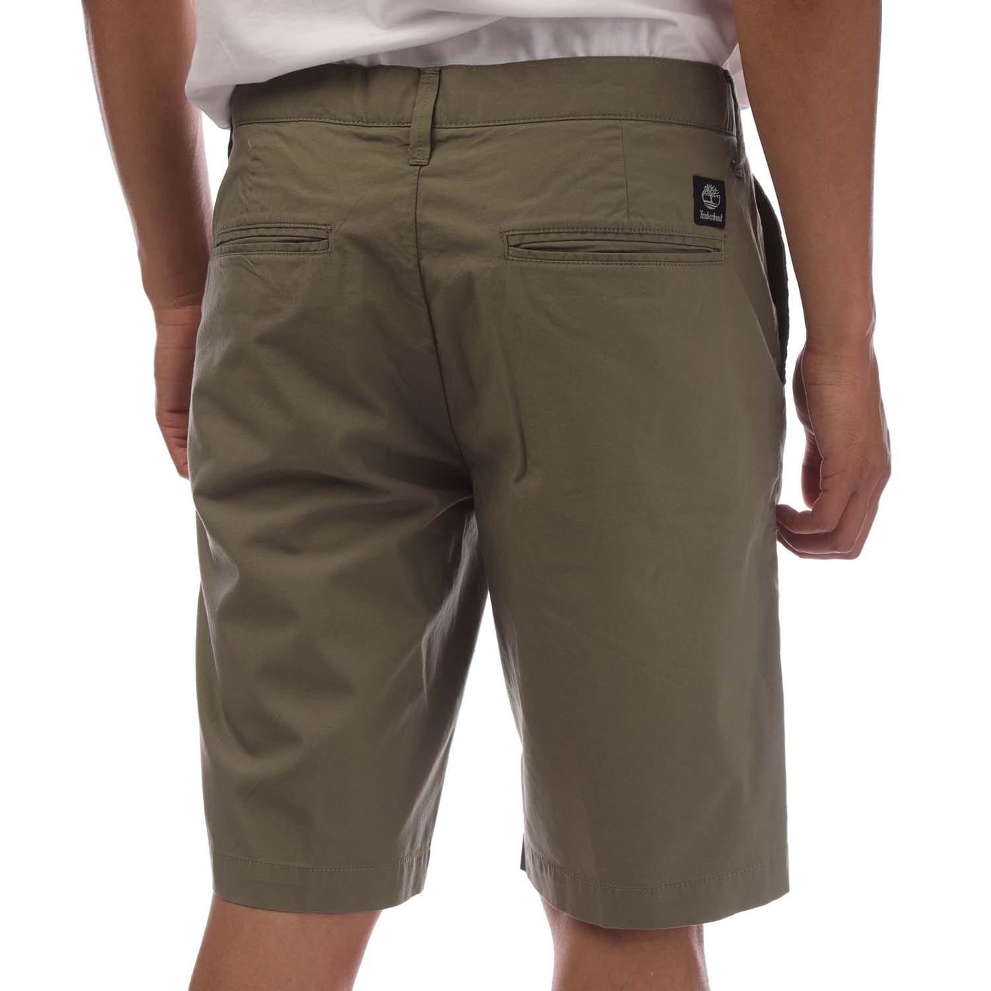 Grey - Back - Timberland Mens Topsfield Poplin Chino Shorts