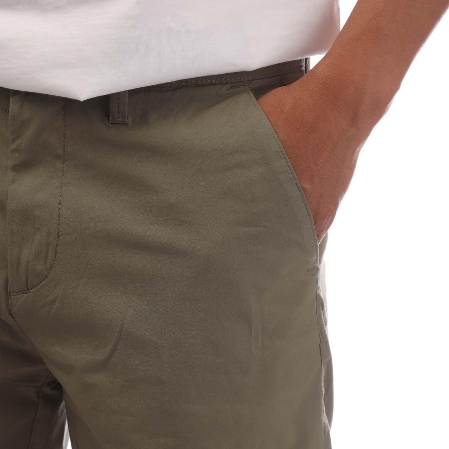 Grey - Side - Timberland Mens Topsfield Poplin Chino Shorts