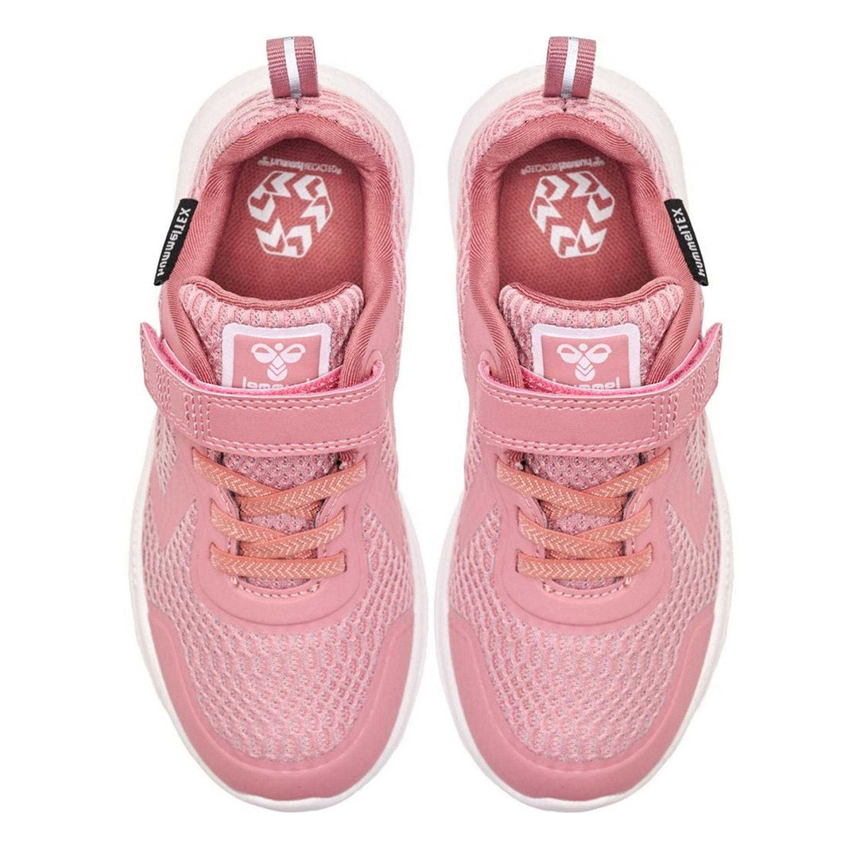 Pink-White - Side - Hummel Childrens-Kids Actus Tex Trainers