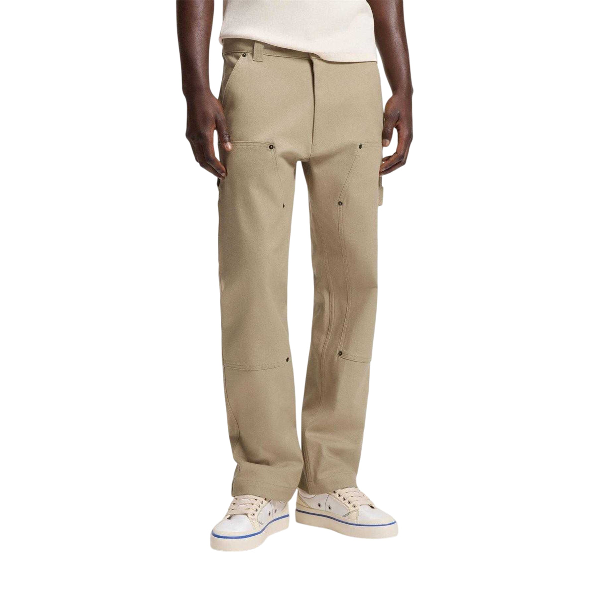 Sand - Side - Hugo Mens Wide Leg Trousers