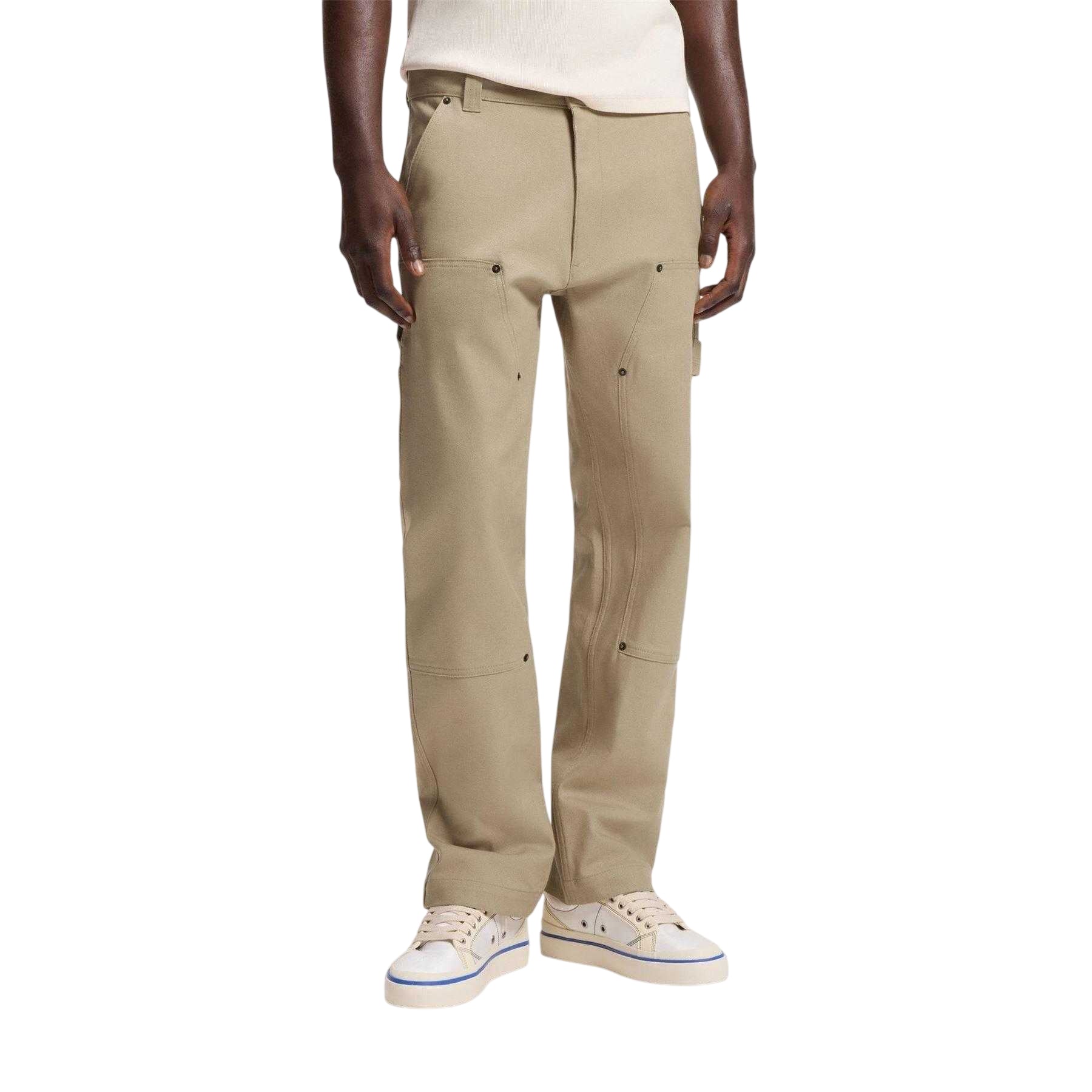 Sand - Side - Hugo Mens Wide Leg Trousers