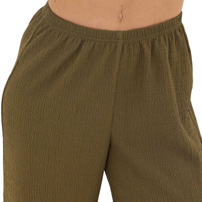 Khaki Green - Lifestyle - I Saw It First Womens-Ladies Palazzo Wide Leg Trousers