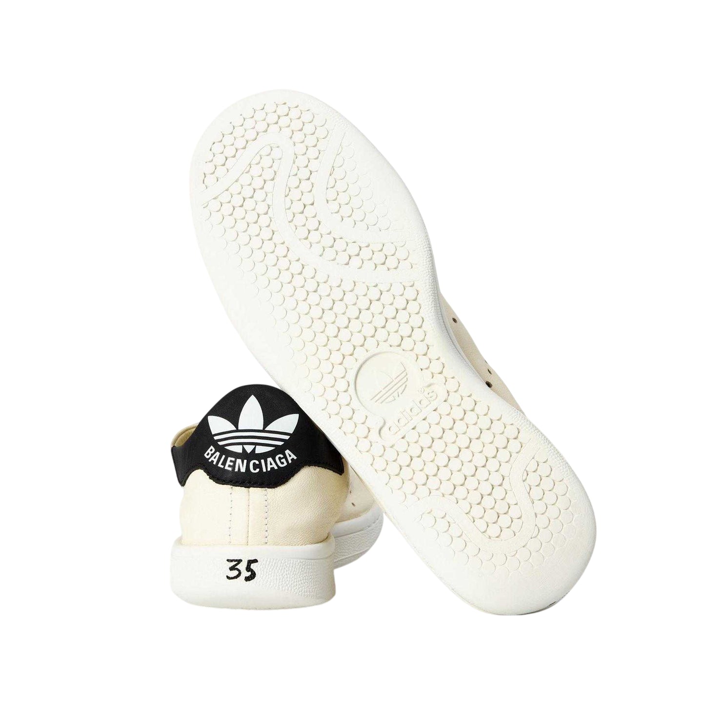 Off White-Black - Lifestyle - Balenciaga Childrens-Kids Stan Smith Adidas Leather Trainers