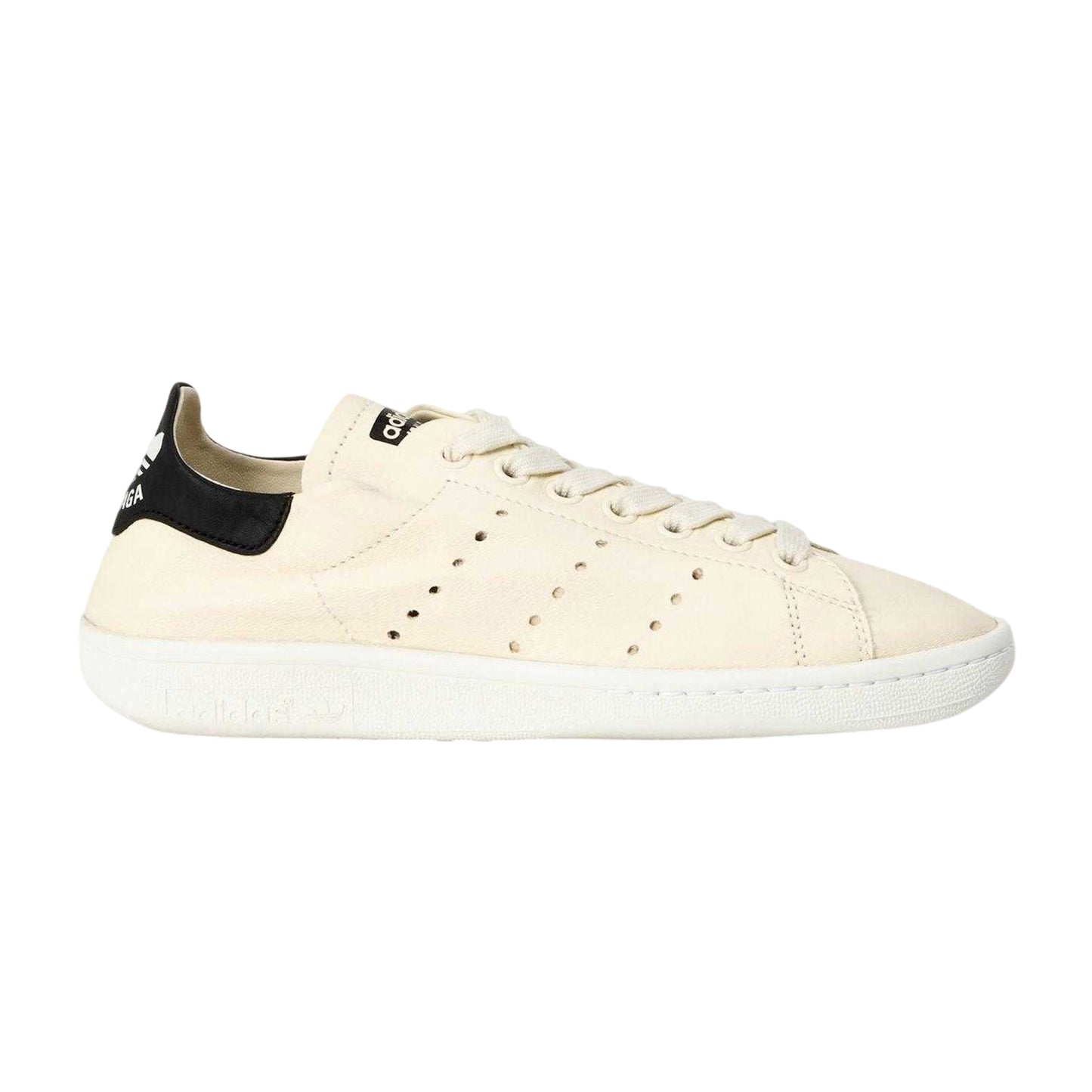 Off White-Black - Front - Balenciaga Childrens-Kids Stan Smith Adidas Leather Trainers