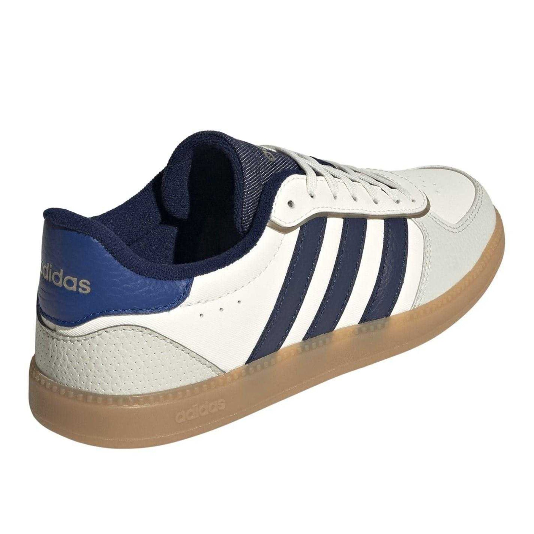 White-Blue - Back - Adidas Womens-Ladies Breaknet 3 Stripes Leather Trainers