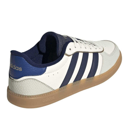 White-Blue - Back - Adidas Womens-Ladies Breaknet 3 Stripes Leather Trainers