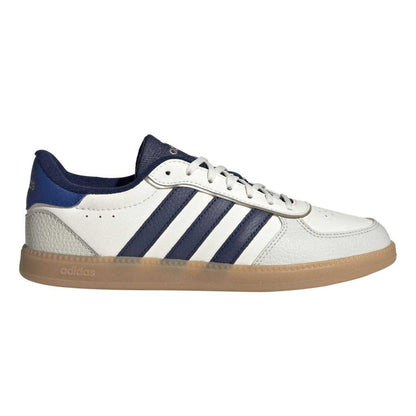White-Blue - Front - Adidas Womens-Ladies Breaknet 3 Stripes Leather Trainers