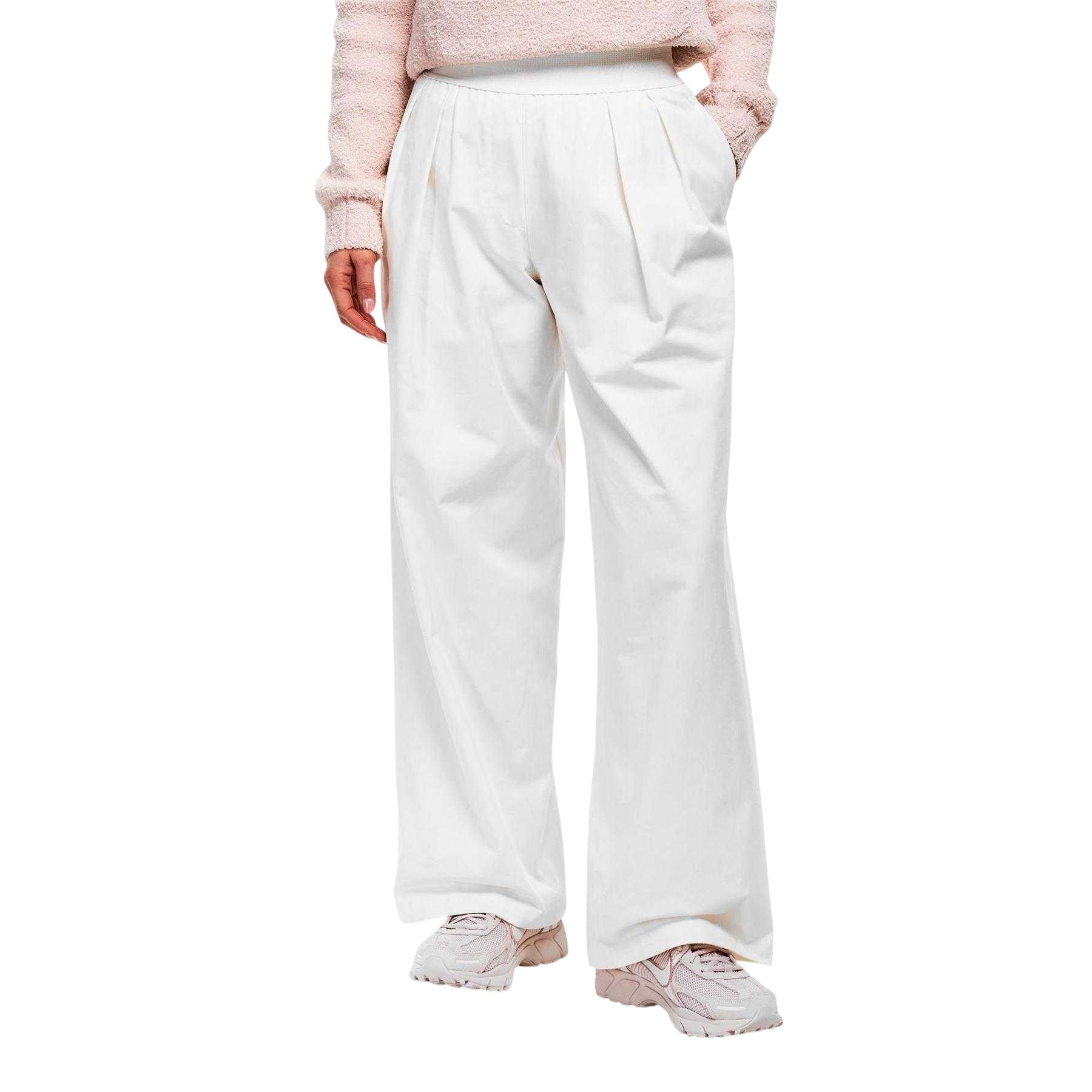 Ivory-Black - Lifestyle - Nike Womens-Ladies NSW Wide Leg Trousers
