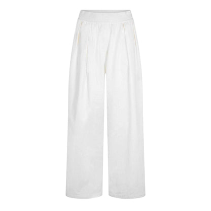 Ivory-Black - Front - Nike Womens-Ladies NSW Wide Leg Trousers