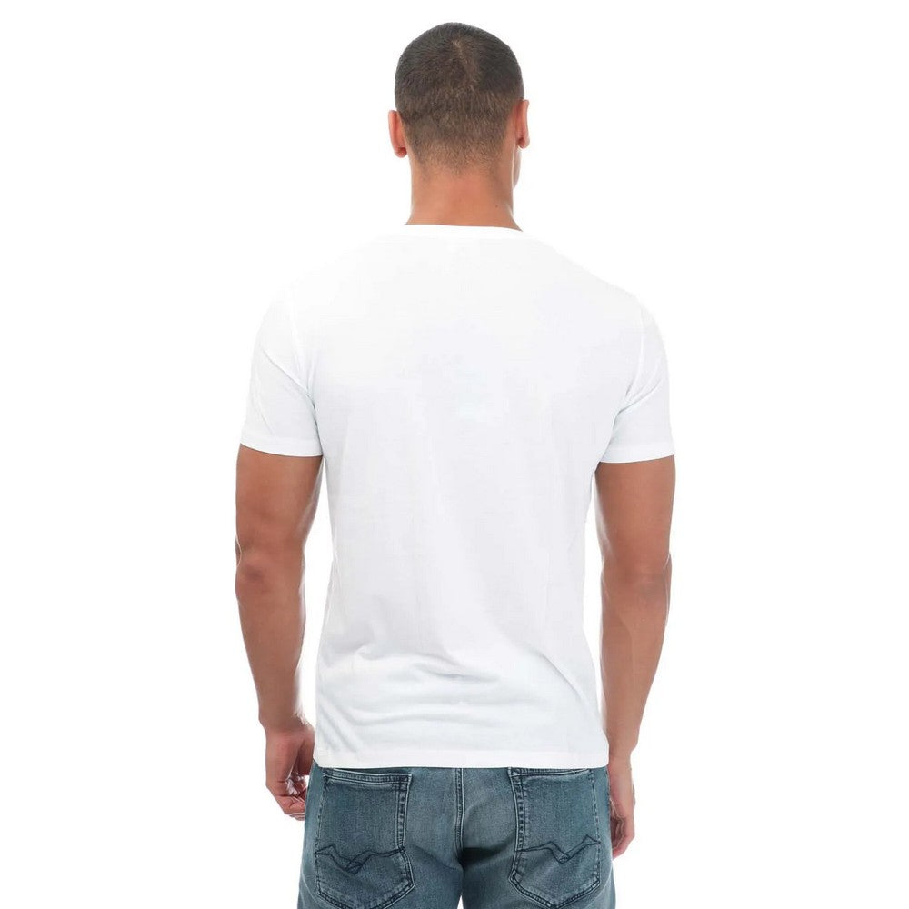 White - Back - Armani Mens Printed Crew Neck T-Shirt