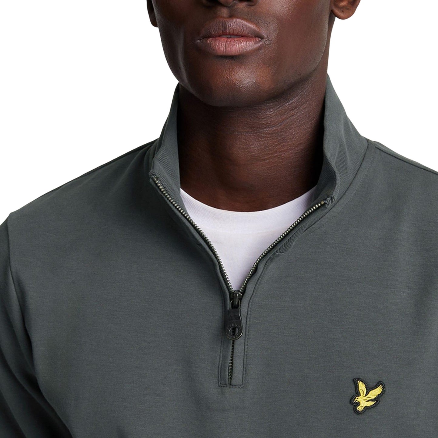 Gunmetal - Side - Lyle & Scott Mens Interlock Quarter Zip Sweatshirt