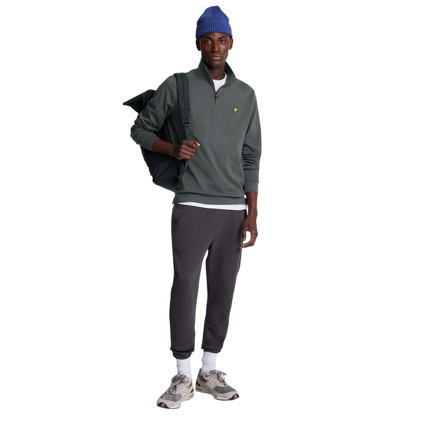 Gunmetal - Pack Shot - Lyle & Scott Mens Interlock Quarter Zip Sweatshirt