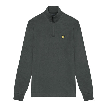 Gunmetal - Front - Lyle & Scott Mens Interlock Quarter Zip Sweatshirt
