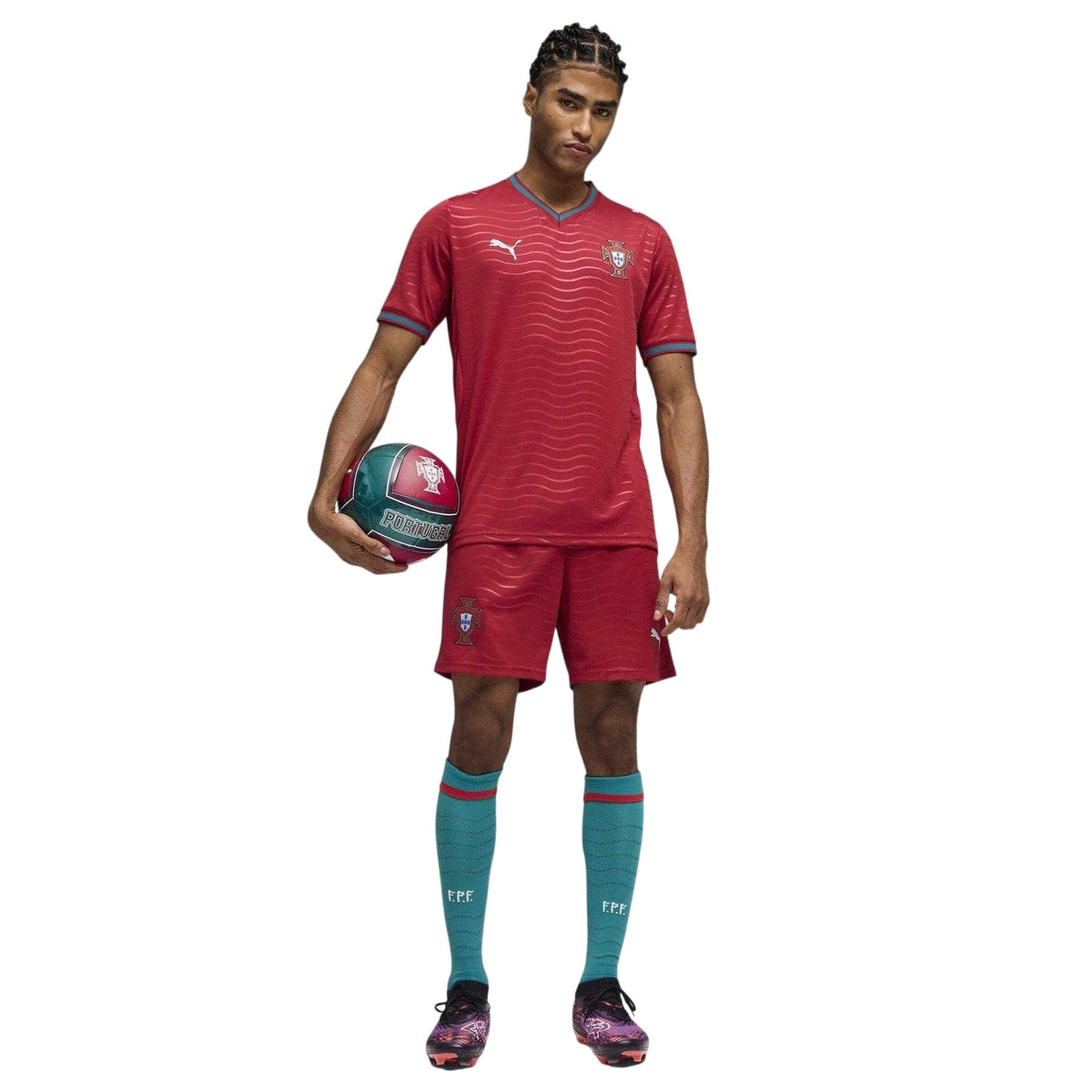 Red-Green - Pack Shot - Puma Mens World Cup 2026 Portugal Home Shorts