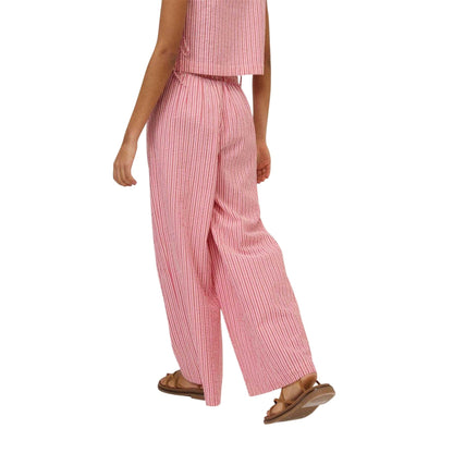 Multicoloured - Back - Nobody's Child Womens-Ladies Parker Cotton Striped Wide Leg Trousers