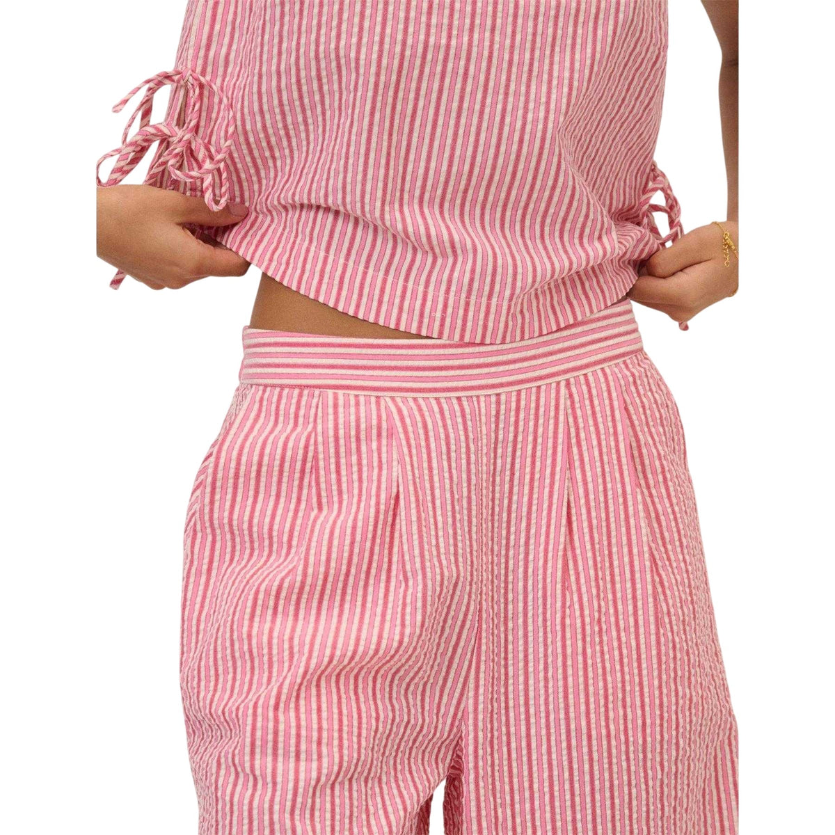 Multicoloured - Side - Nobody's Child Womens-Ladies Parker Cotton Striped Wide Leg Trousers