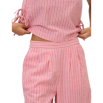 Multicoloured - Side - Nobody's Child Womens-Ladies Parker Cotton Striped Wide Leg Trousers